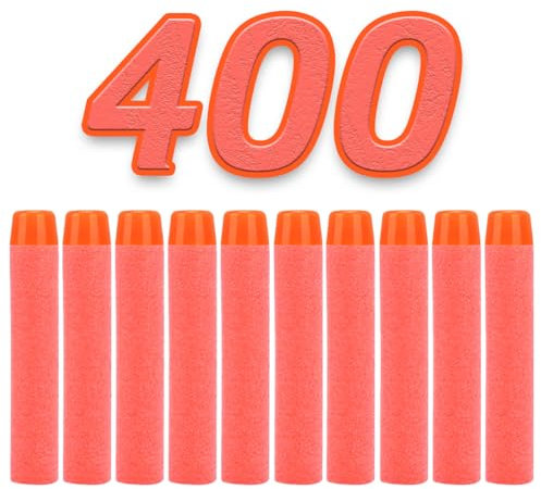 König Design Nerf Pfeile - 400 Stück Nerf Darts Nerf Munition Pfeile Dart Bullets Refill Darts Foam Pfeile für N-Strike Elite Blasters Series Hasbro Fortnite