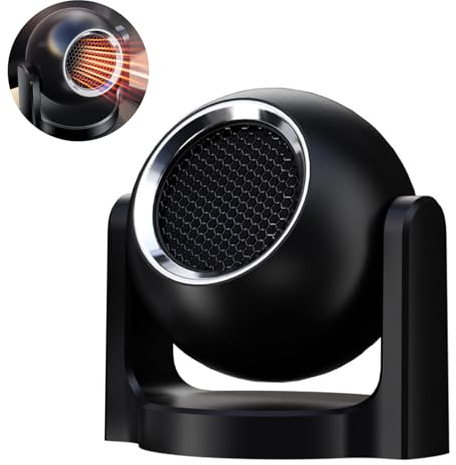 12v Auto Heizlüfter 360°Drehbare Autoheizung mit Zigarettenanzünder 2 in 1 Tragbar Auto Heizung Auto Windschutzscheibe Defroster für Camping LKW Wohnmobil PKW (Schwarz)