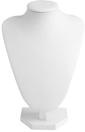 Modischer Organizer aus Kunstleder, für Halsketten, Ohrringe, Schmuck, Büste, Hals, Ständer, weiß, für Einzelhandel, Schmuckhalter