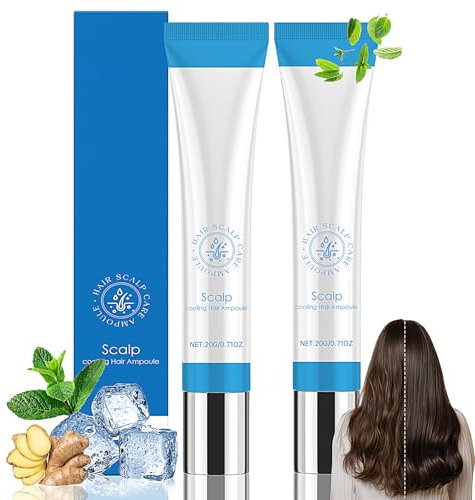 2Pcs Scalphy Hair Ampoule, Haar Serum Rollerball mit Kühlendem Effekt, Scalp Cooling Hair Ampoule, Hair Essences Ball, Halten Sie Ihre Kopfhaut sauber, Verbessert Haarglanz Für Alle Skalps