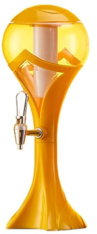 Spillatore Birra da Casa Torre Mimosa Moderna Trasparente/ Dispenser di Birra, Dispenser per Bevande con Tubo di Congelamento Luminoso, Dispenser D'acqua da Banco per L'hosting Domestico(Yellow,1.5L)