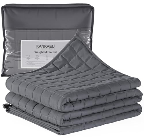 KANKAEU Manta con Peso 150x200cm 9kg - Manta Pesada de Presión Intensa - Weighted Blanket para Máxima Relajación - 100% Lavable a Máquina (75-128kg)