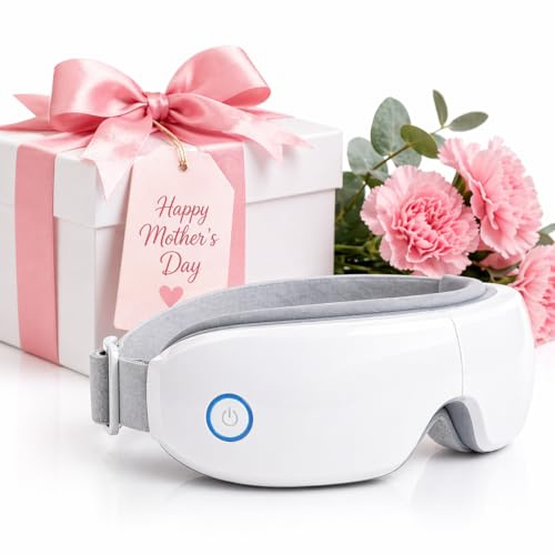 ME JO Eye Massager with Heat & Compression Relieves Eye Strain, Migraines & Screen Fatigue with Airbag Kneading Rechargeable Eye Mask for Relaxation, Sleep & Dry Eyes Gift for Men & Women