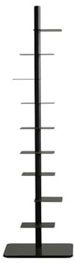 Estantería invisible moderna – Torre de libros de columna vertebral de metal nórdico vertical de 9 niveles, elegante estante de almacenamiento para decoración del hogar, oficina y sala de estar