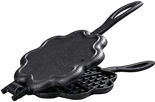 sartén, Gofrera de hierro fundido con forma corazón, for hornear gofres, sin revestimiento, antiadherente, espesante, apta for pasteles