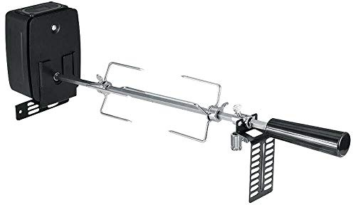 Pincho eléctrico para barbacoa, 106 cm, universal, acero inoxidable, motor de barbacoa, batería de 360°, soporte para pollo motorizado, 2-3 rpm, carga de 7 kg, ideal para barbacoa de gas, parrilla de