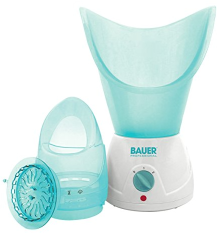 Bauer Professional Facial Spa Face Steamer and Nasal Inhaler Set, Removes Blackheads & Opens Pores and Sinuses, Fast Heating, Aromatherapy Tray