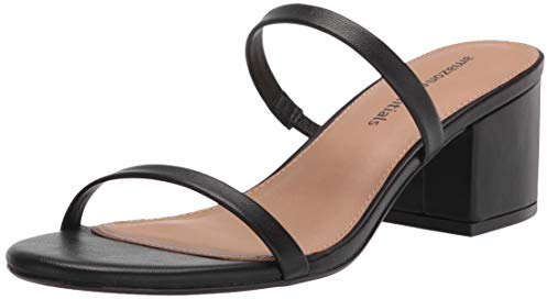 Amazon Essentials Mules à Deux Lanières Femme, Noir, 44.5 EU