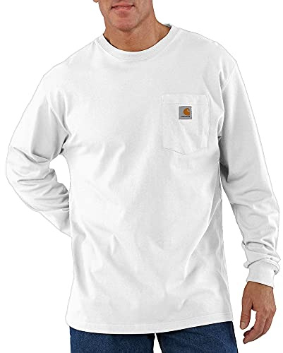 Carhartt Chemise de Travail en Jersey à Manches Longues K126 pour Homme (Tailles Standard et Grandes Tailles), Blanc, 5XL