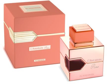 Al Haramain L'aventure Rose Eau de Parfum, 100 ml, blumig-frisches Parfüm für Damen, Arabisches Luxus-Oud-Parfüm