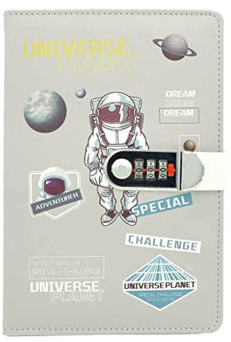 NectaRoy Carnet de Note avec Serrure, Journal Intime avec Code pour Garçon Fille Enfant(Univers Planète), Carnet Secret Fille pour Bureau Scolaires Étudiant Papeterie cadeau d'anniversaire, 210x145mm