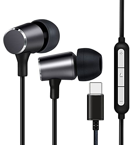 Link AURICOLARI CON MICROFONO CON CONTROLLO VOLUME CONNETTORE USB-C COLORE NERO