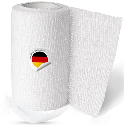 8cm breite Haftbinde 4m elastische selbsthaftend kohäsive Fixierbinde Verband Binde selbstklebend, Schnellverband