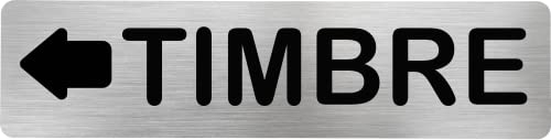 Becral® - Señal de acero inoxidable TIMBRE FLECHA IZQUIERDA | Placa puerta INOX | Señal informativa | Cartel Puerta 200X50mm