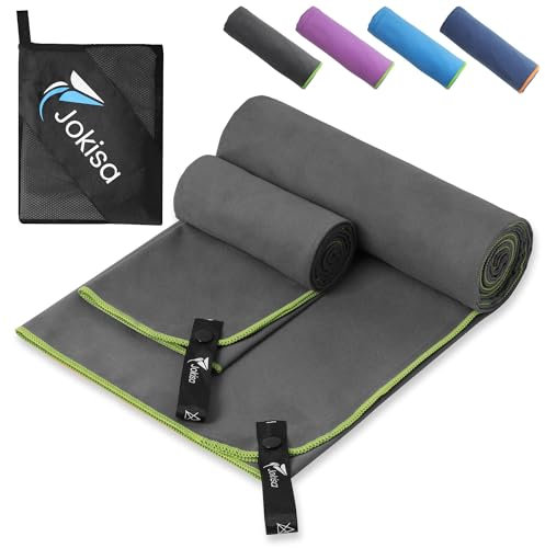 2 Stück Microfaser Handtücher Set (180x90cm Badetuch Groß+100x50cm Sporthandtuch), Schnell Trocknend und Kein Sand Strandhandtuch, Mikrofaser Handtuch für Fitness, Strand, Fitnessstudio, Camping