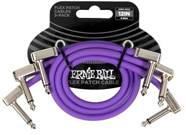 Ernie Ball Flex Patchkabel 12in - Paars - 3-Pack