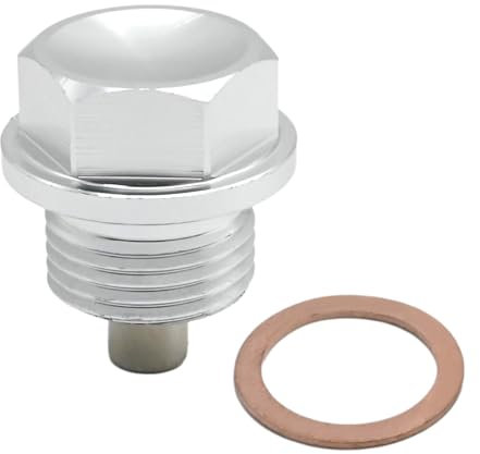 JUUDDENPARTS Magnetic Oil Drain Plug with Gasket Sump Drain Nut Magnetic Sump Drain Plug M18 X 1.5 Silver Tone