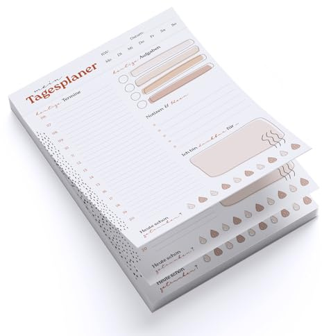 Logbuch-Verlag Tagesplaner undatiert Terminplaner mit To-Do Liste A5 Block im Boho-Stil Wochenplaner für Aufgaben & Notizen