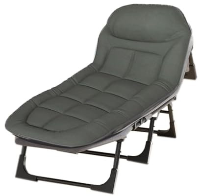 GBPLDMAQ Lettino da Campeggio Supporto a Otto Gambe, Letto Pieghevole Regolazione a 6 velocità, Letto Campeggio Materasso Integrato, Lettino da Campo(Green,180X60X30cm/71X24X12in)
