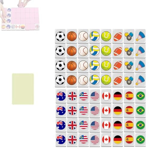 Seaside Escape Game Blocks Mahjong, Flaggenmuster Mahjong Set, Familienreise Mini Mahjong Spiel, Tischspiel Party Spiel, Geeignet FüR Erwachsene Und Kinder