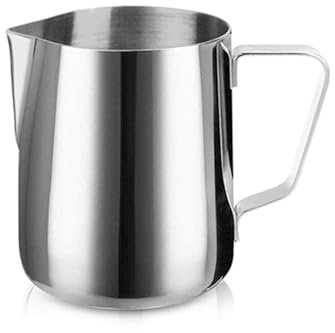 WENYOG Pot à Lait Pichet à Mousse de Lait en Acier Inoxydable, Tasse à café 350/600/1000/1500ml, pichet à Latte Expresso Cappuccino, Tasse à Lait(1500ml)