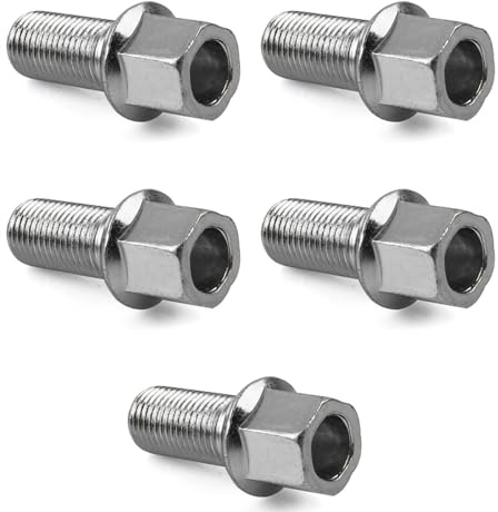 ROBUST 5 Pcs Standart Wheel Nut Stud Bolt 17mm Hex M14x1.5 27mm for Audi A2 A3 A4 TT Seat Ibiza Leon Skoda Fabia Octavia Superb Volkswagen Arteon Caddy Golf Polo Tiguan Touran T-Roc 8D0601139A
