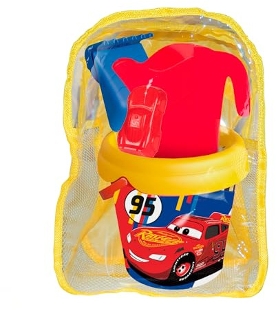 Smoby - Sac à Dos avec Seau de Plage Complet Cars - Set avec Pelle, râteau, Tamis, arrosoir et Moule - Jouet pour Enfants à partir de 18 Mois (7600862228)