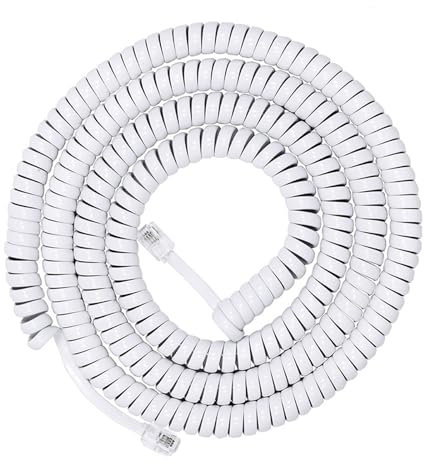 LIUZIKUN Cavo telefonico RJ9 RJ11 4P4C a Spirale per Telefono Fisso per chiamate Chiare e Durata 200 cm 300 cm