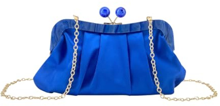 MODELISA - Bolso Clutch Fiesta De Noche Elegante Boda Evento Ceremonia Para Mujer (Azul)