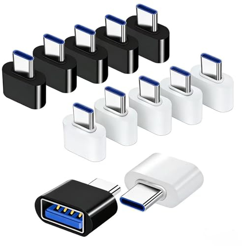 YRIKE Adattatore USB C(12 pezzi), Adattatore USB C su USB, Adattatore OTG per Dispositivi di Tipo C Compatibile con MacBook Pro, Tablet, Telefoni di Tipo C,Tastiere, ecc