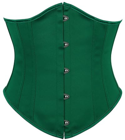 Corset Satén Bajo Pecho Clasico Corsé Underbust Gótico Talla Grande Cinturón de Corsés Steampunk Vintage con Cordones y Cintura Ancha para Mujer