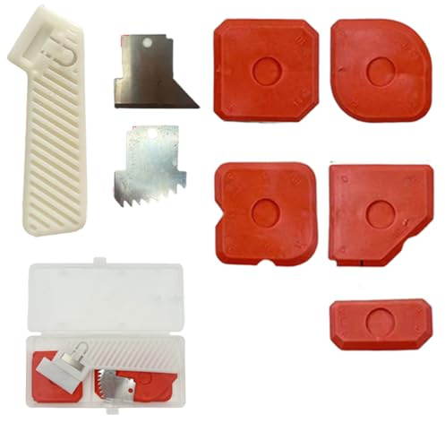WUFKOP Juego de 8 Herramientas para Silicona, Kit con Rascador y Perfiladores de Juntas para Quitar y Aplicar Sellador, Ideal para Renovación de Sellado en Bricolaje (Baño, Cocina)
