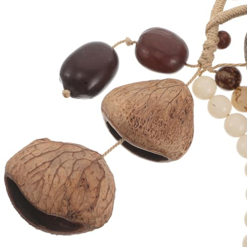 GLEAVI Campana De Mano De Cáscara De Nuez Instrumentos Africanos De Percusión Maracas Africanas Y Sonajero Tribal Para Ritmos Yoga Y Meditación 7.08X2.55X2.36 Pulgadas