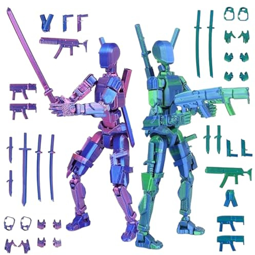 EDLMKM T 13 Action Figure Set (Assembly Completed), 3D Printed Multi-Jointed Movable Robot Toys Desktop Decorations for Game Lovers Toys, Highly Detailed Collectible Model, Gifts for Collectors