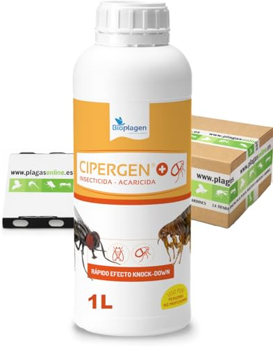 CIPERMETRINA 9,3% Insecticida-Acaricida Concentrado | Mosquitos, Moscas, Pulgas, Cucarachas, Ácaros, Garrapatas | 1L, Dosis: 10ml/L | CIPERGEN Pulverización, Nebulización o Termonebulización