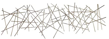 Kunstloft Extravagante Escultura de Pared de Metal Stick Together' 150x50x3.5cm | Decoración XXL Metal Arte | Abstracto Varillas Dorado Plateado | Cuadro Hecho a Mano Imagen Mural de Arte Moderno