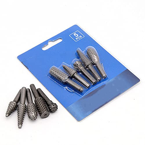 5 pièces 6mm tige rotative bavure bois râpe fichier forets ensemble pour le travail du bois profilés outils de sculpture sur bois gaufrage couteaux rotatifs, ensemble de fichiers rotatifs