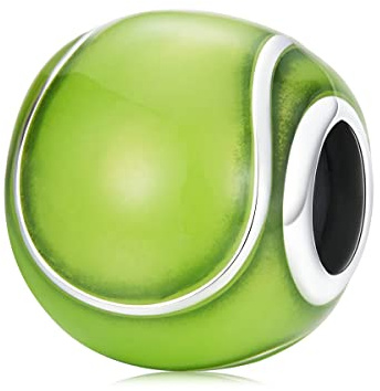 Tennisboll berlock 925 sterling silver berlock passar för Pandora armband, europeiska berlockarmband, kvinnor gåva