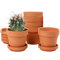 Oairse 6 Stück Mini-Terrakotta-Töpfe 10 x 10 cm mit Untersetzer und Ablaufloch, Blumentopf mit Tablett, Terrakotta-Topf für Zimmerpflanzen im Freien, Hochzeitsgeschenk