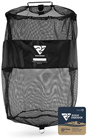 Rogue Endeavor Fish Bag for Diving, Crabbing and Spearfishing Lobster Bag, Crab, Clams. Premium Materials, Multiple Attachment Points, Packable, Marine-Grade Materials (Black)