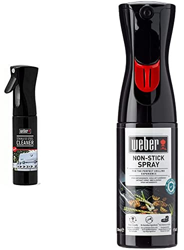 Weber 17682 - detergente per Acciaio Inox, Nero & 17685 - Olio antiaderente per griglie