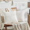 FDTERN 2er Set Creme Weiß Kordsamt Kissenbezug 55x55 Weich Dekorative Kissenbezüge Kissenhülle Dekokissenbezug Sofakissen Dekokissen Boho Deko für Sofa Schlafzimmer Wohnzimmer Bett