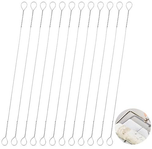 Pumwoy 12 PCS Cheese Slicer Wire Replacement 14.5cm/5.7in, Butter Cutter Wire, Stainless Steel Cheese Cutter Wire for Block Cheese, Butter