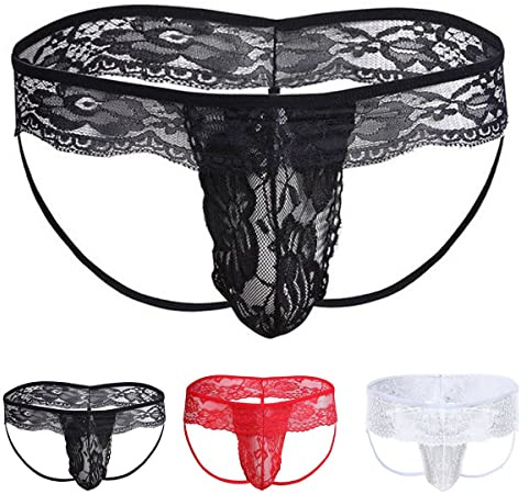 VemeFufu Tangas Jockstrap para Hombre Sexy Encaje Ropa Interior Thong Deportivo Atlético Hilo Calzoncillos Transpirable Suspensorio Masculino