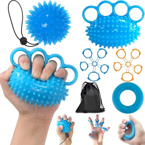 Cerkkapo 5 Piezas Entrenamiento de Manos,Pelotas de Entrenamiento de Manos,Fortalecedor de Agarre de Mano,Pelotas de Entrenamiento de manos para erizos,para terapia de manos entrenamiento ejercicio