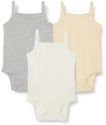 Amazon Essentials Bebé-Niñas Bodies sin Mangas, Paquete de 3, Neutros, 3-6 meses