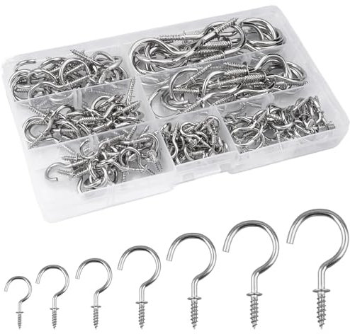 150 Pièces Crochet à Visser, Vis Crochet, Crochet a Visser Metal, Crochet de Levage à Visser, Crochet Vis Métal, Plafond Tasse Crochet, pour Suspendre Des Plantes, Décorations Artistiques