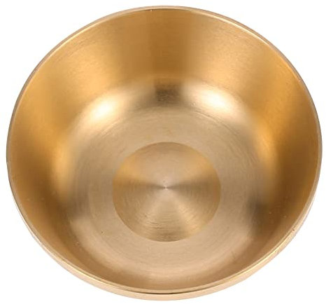 ABOOFAN Buddha Offering Bowl Polished Thick Copper Buddhist Sacrifice Bowl for Water Supply Desktop Adornment