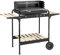 Outsunny Holzkohlegrill aus Metall höheverstellbar Grillrost, BBQ Smoker mit Räder, Holzablage, fahrbar Kohlegrill Grillwagen, Holzkohle Grill für Terrasse Camping, Barbeque, 103x47x95 cm