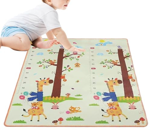 usefulbeauty Alfombras de Juego para Habitación Infantil, Alfombra Lavable para Bebés, Tapete Reversible Interactivo para Interior Actividades Sensoriales Tiempo De Juego Exterior Práctica De Gateo
